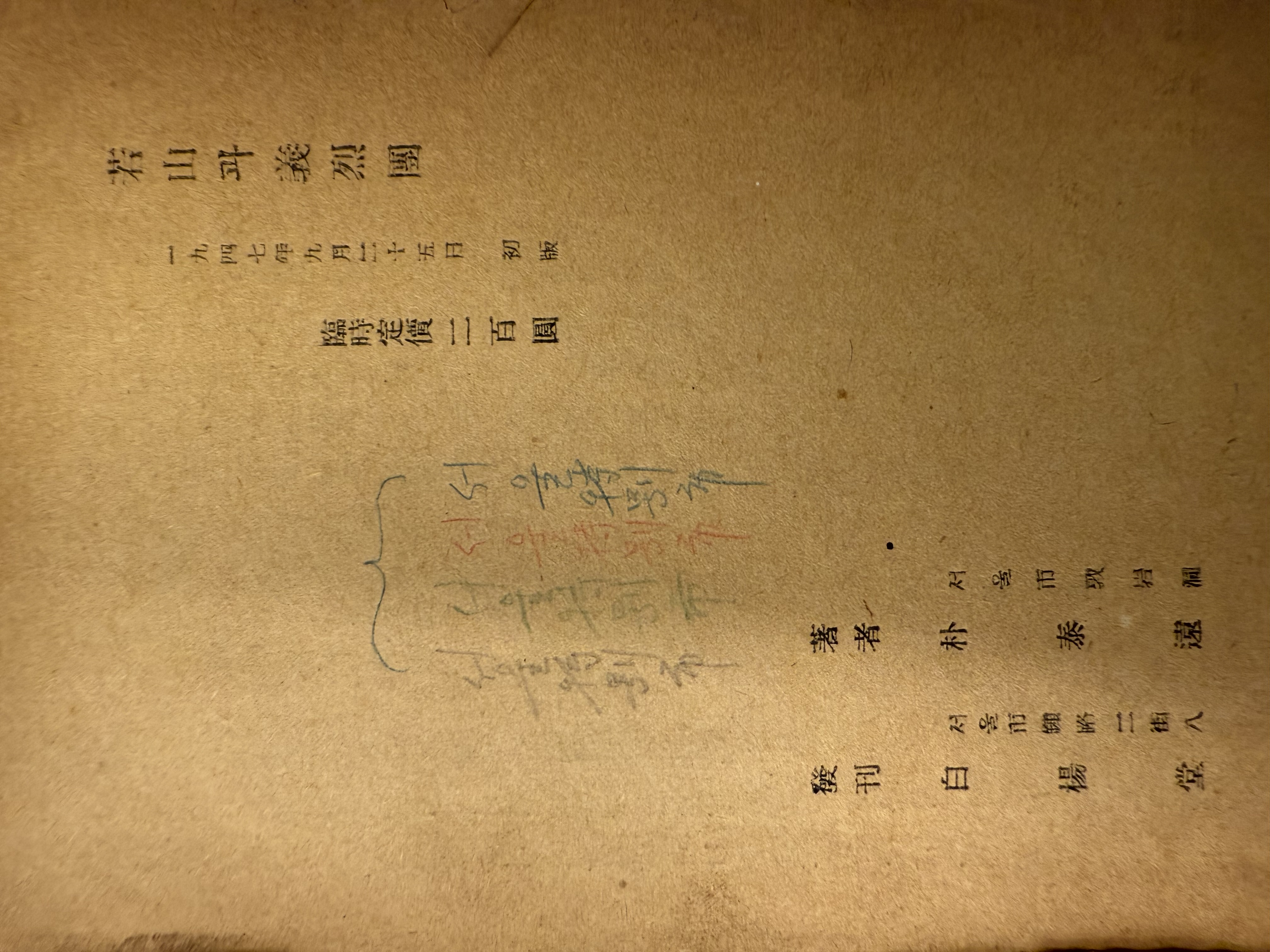 던전 발굴:) ‘약산과 의열단’ 1947년 초판