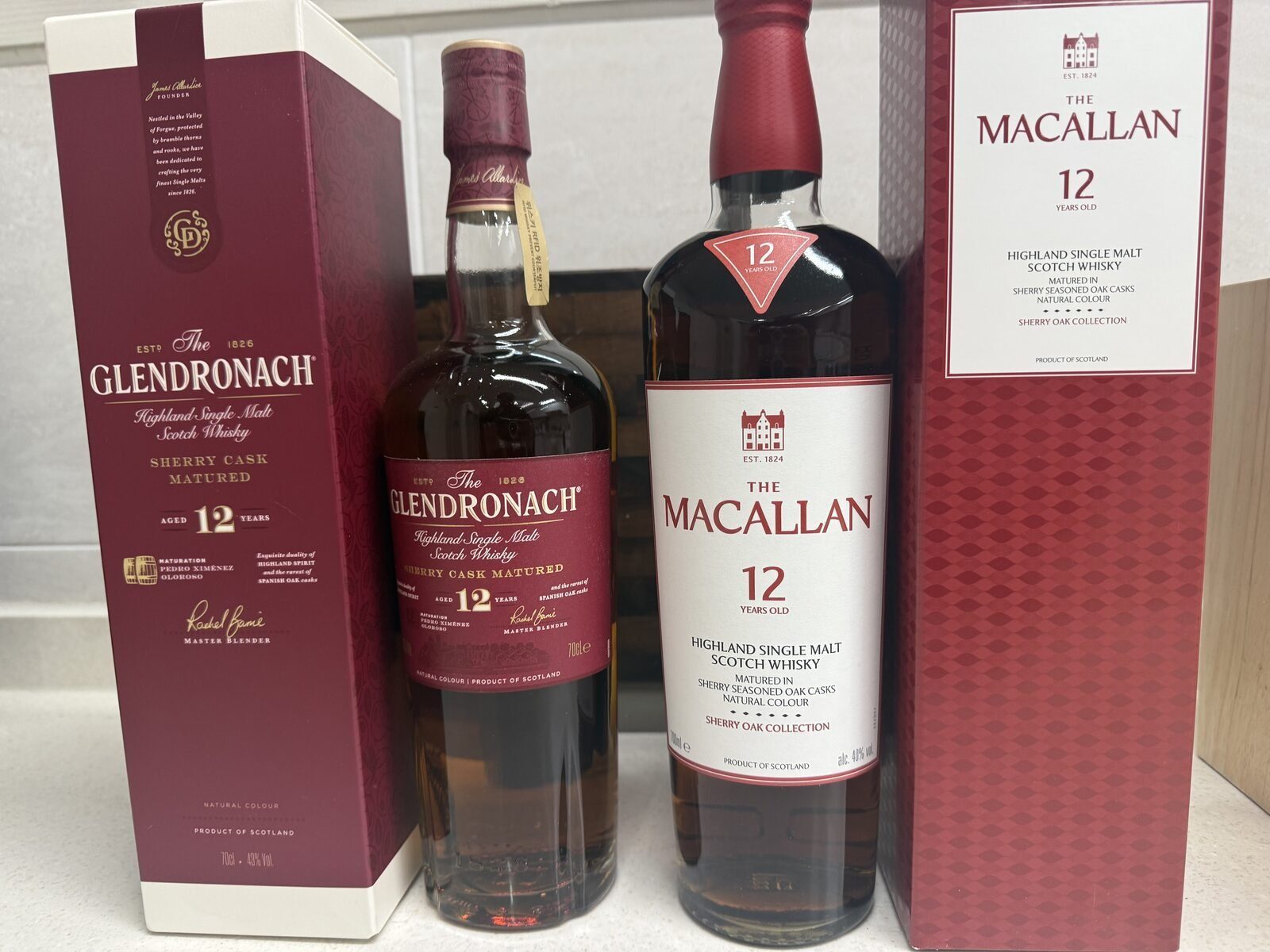 일반옥션:) 맥캘란 12년 + 글렌드로낙 12년 세트